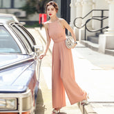 Fancied Pocketed Satin Jumpsuit - Champagne Ins Street